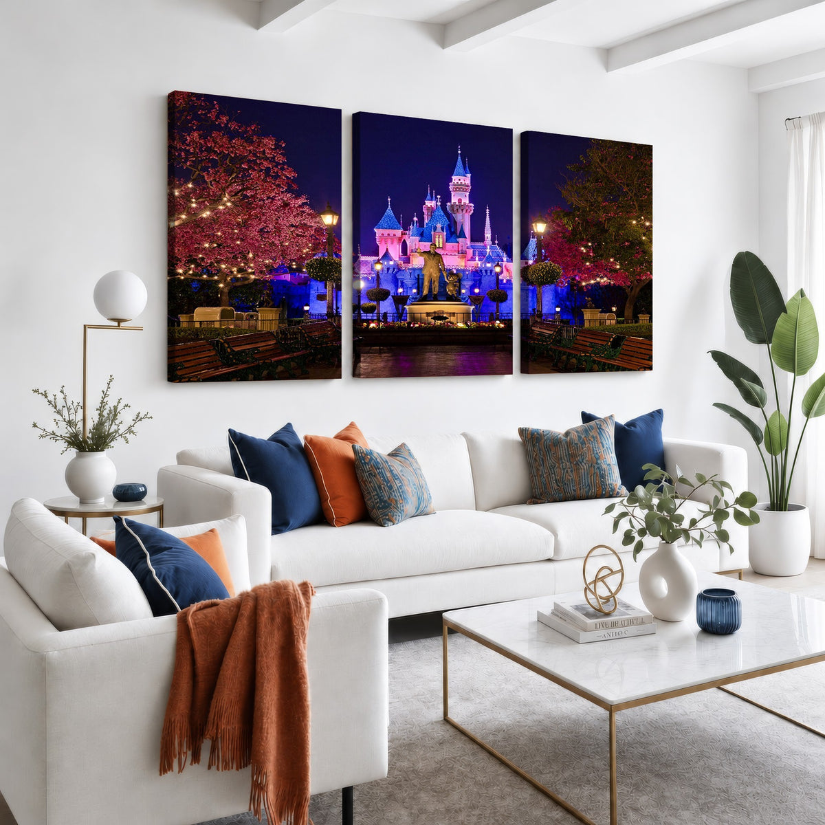 79435-MGV-CV-24X16 - Castle Large Wall Art, Disney Magic Kingdom Kids Room Decor and Christmas Gift