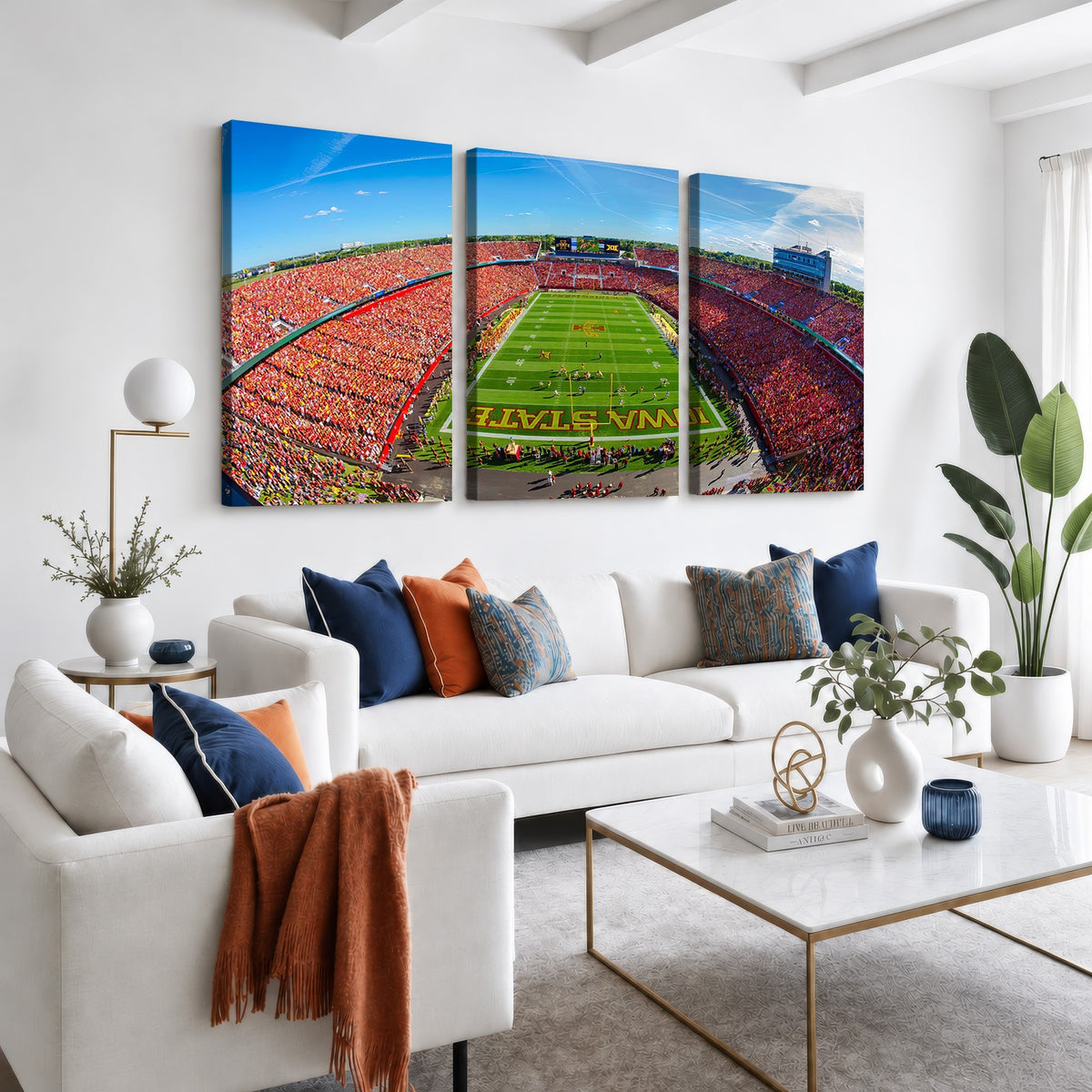 36706-MGV-CV-24X16 - Iowa State University Cyclones Football Team Print, Ames, Framed and Ready to Hang