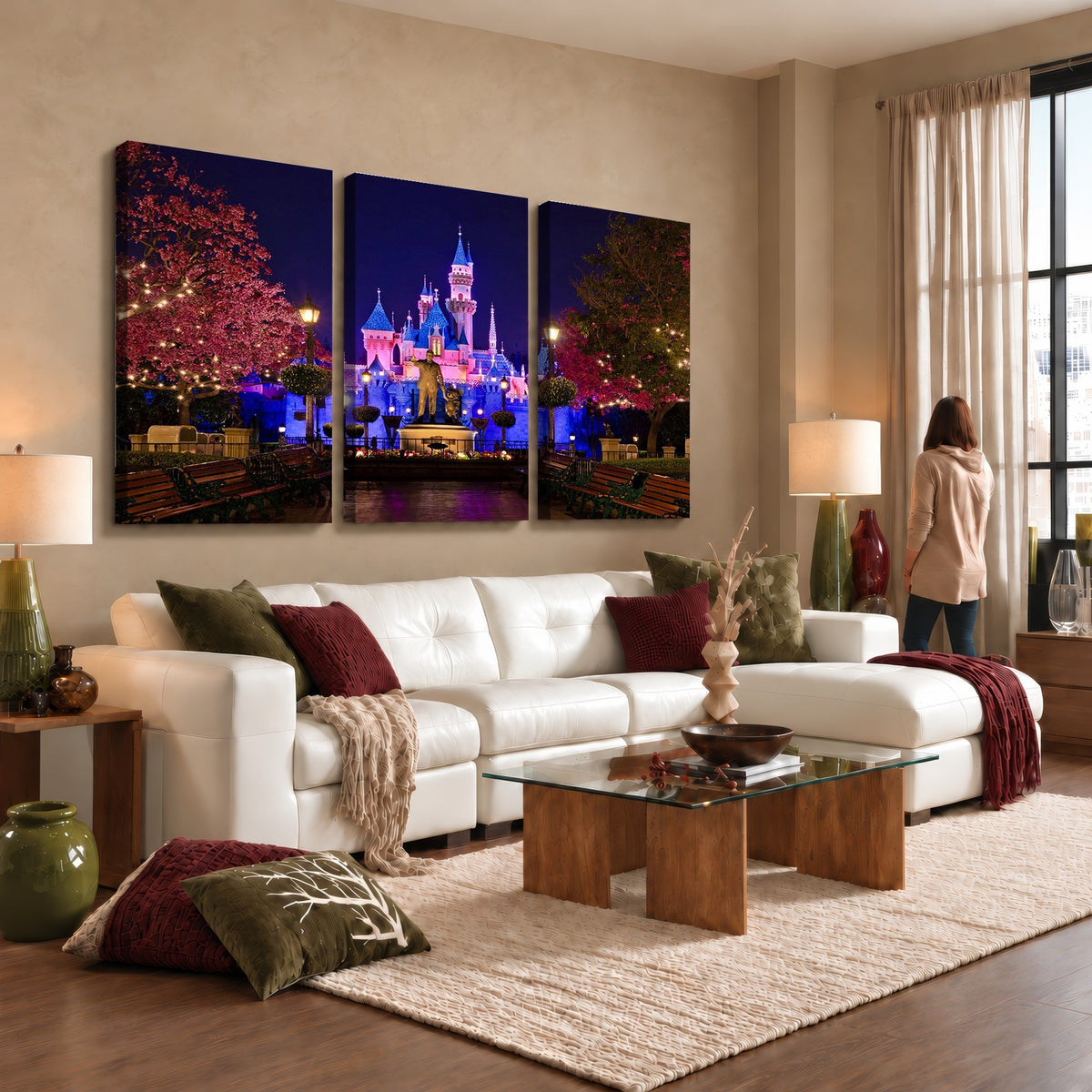 79435-MGV-CV-24X16 - Castle Large Wall Art, Disney Magic Kingdom Kids Room Decor and Christmas Gift