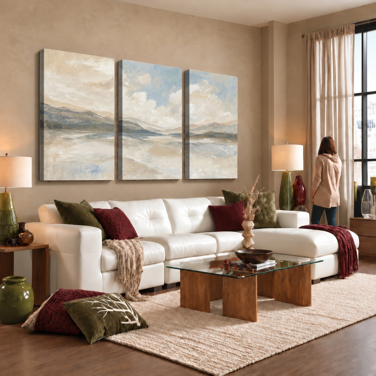12998065-_Poster-30x20 - Serene Mountain and Lake Landscape Canvas Wall Art