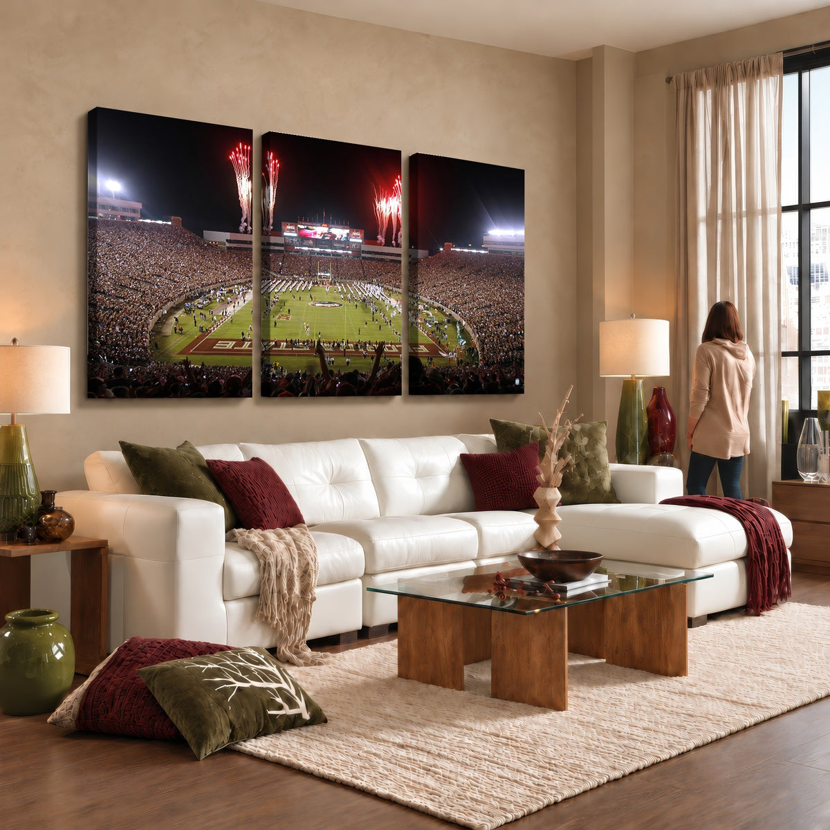 86288-MGV-CV-24X16 - Framed Florida State Seminoles Football Team Print