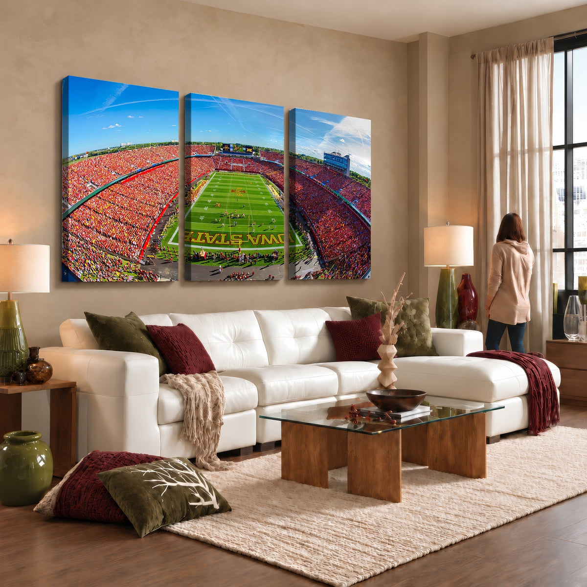 36706-MGV-CV-24X16 - Iowa State University Cyclones Football Team Print, Ames, Framed and Ready to Hang