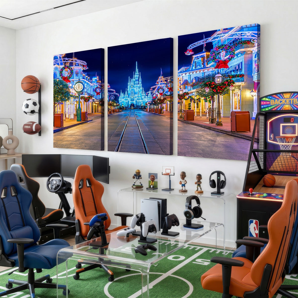 12470-MGV-CV-24X16 - Disney Wall Art | Castle Large Wall Art, Disney Magic Kingdom Print for Kids Room Decor