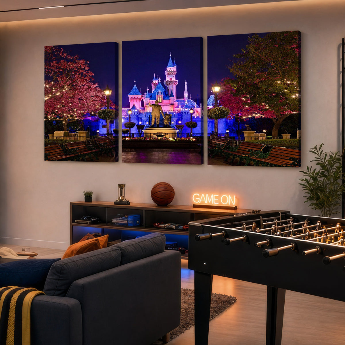 79435-MGV-CV-24X16 - Castle Large Wall Art, Disney Magic Kingdom Kids Room Decor and Christmas Gift