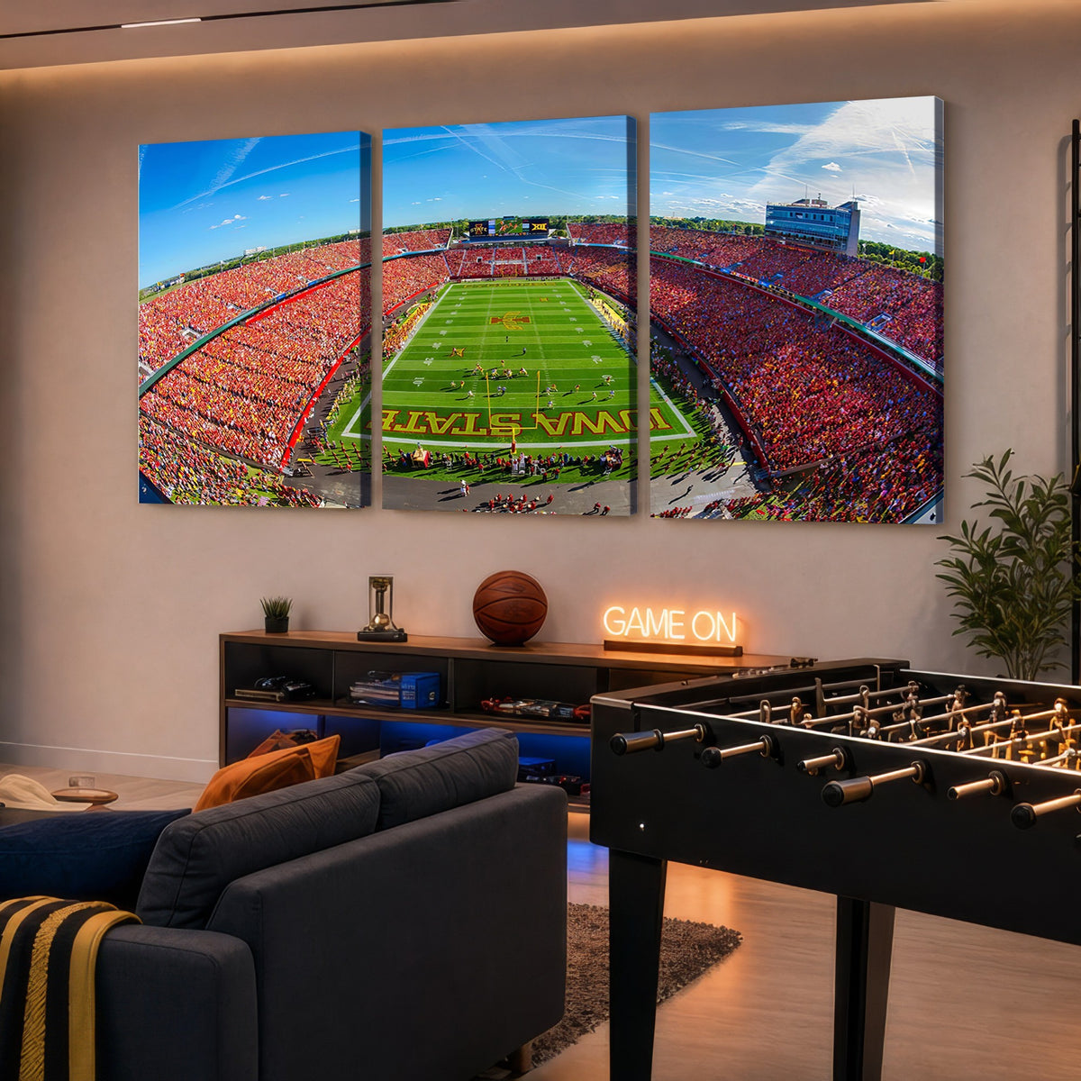 36706-MGV-CV-24X16 - Iowa State University Cyclones Football Team Print, Ames, Framed and Ready to Hang