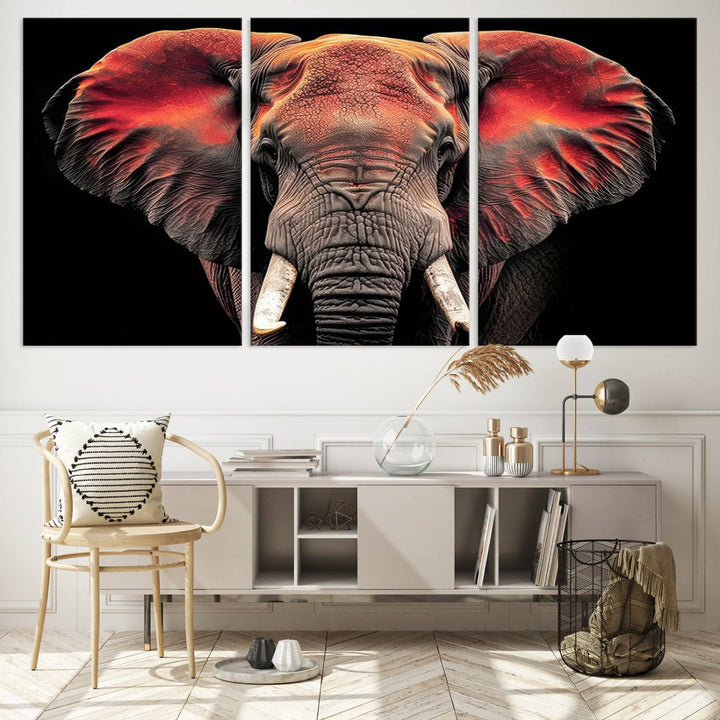 Elephant Wall Art Canvas Print, perfect for animal lovers.