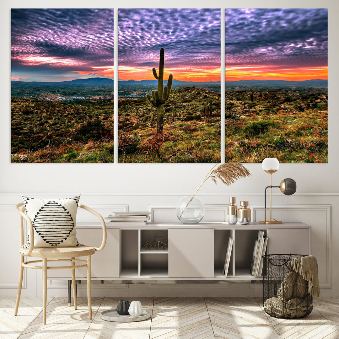 Arizona Desert Sunset Wall Art Canvas Print, Phoenix Wall Art Print