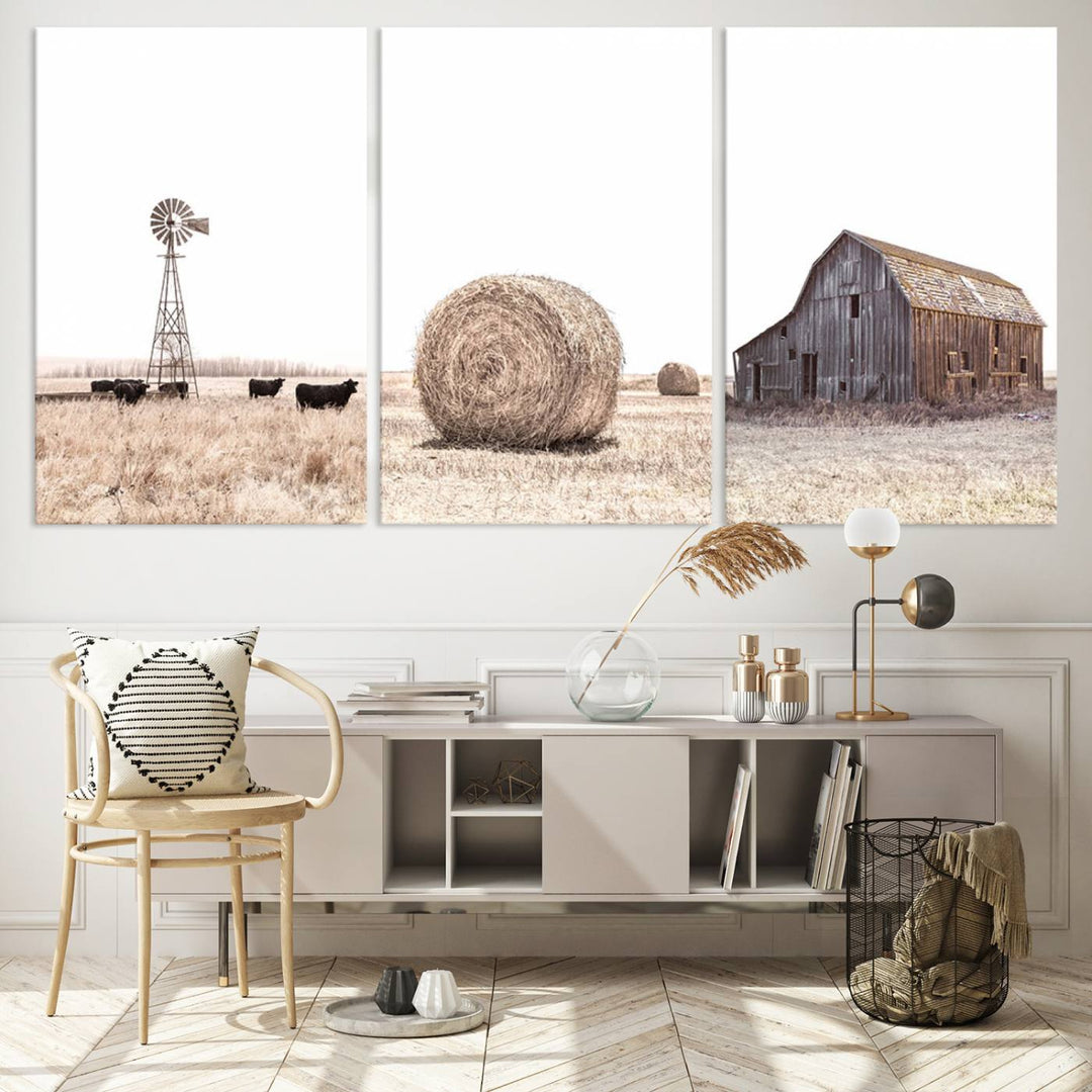 Farm Prints Set, Set of 6 Farmhouse Wall Art, Country House Decor, Barn Print, Wheat Print, Farmhouse Wall Art, Gallery Wall Art, Farm Print