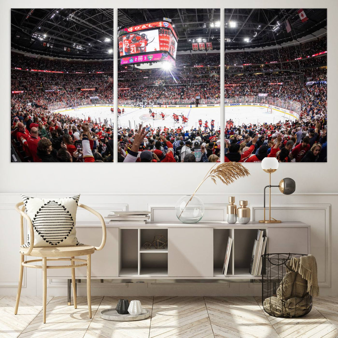 Amerant Bank Arena Wall Art Canvas Print - Basketball Arena Stadium Print