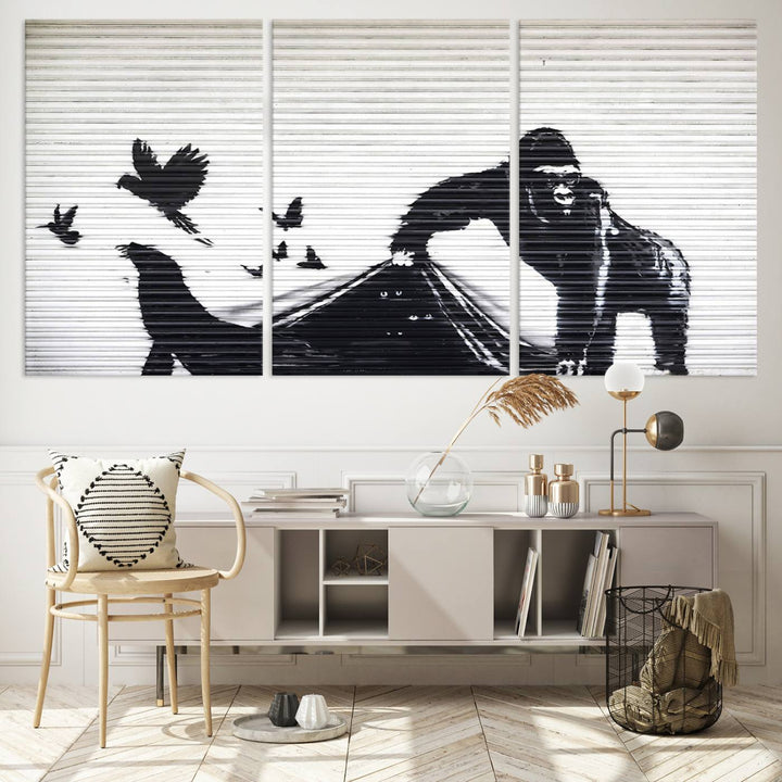 Banksy London Zoo Graffiti Wall Art Canvas Print