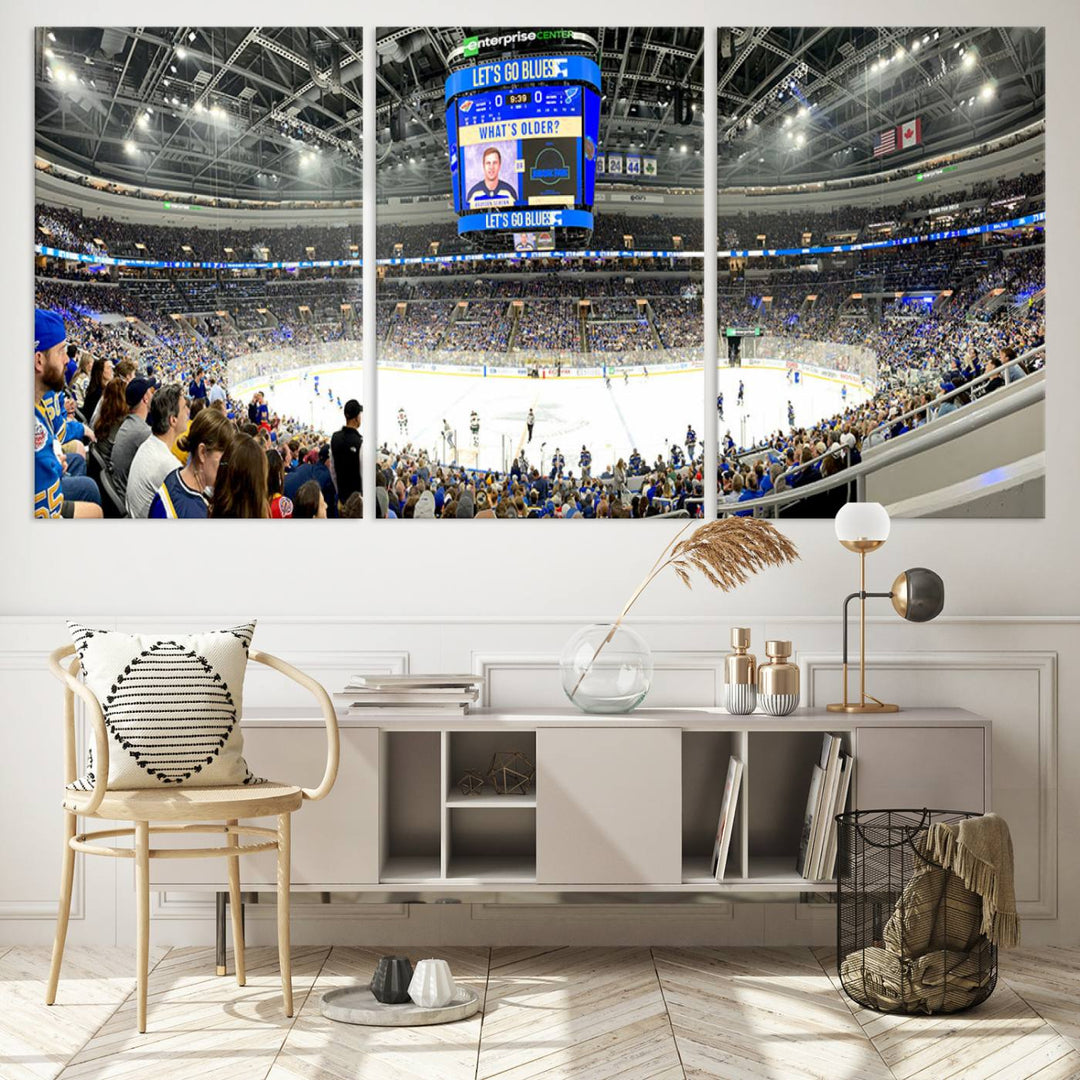 Enterprise Center | Missouri St. Louis Blues Ice Hockey Stadium Wall Art | Canvas Print | Ready to Hang