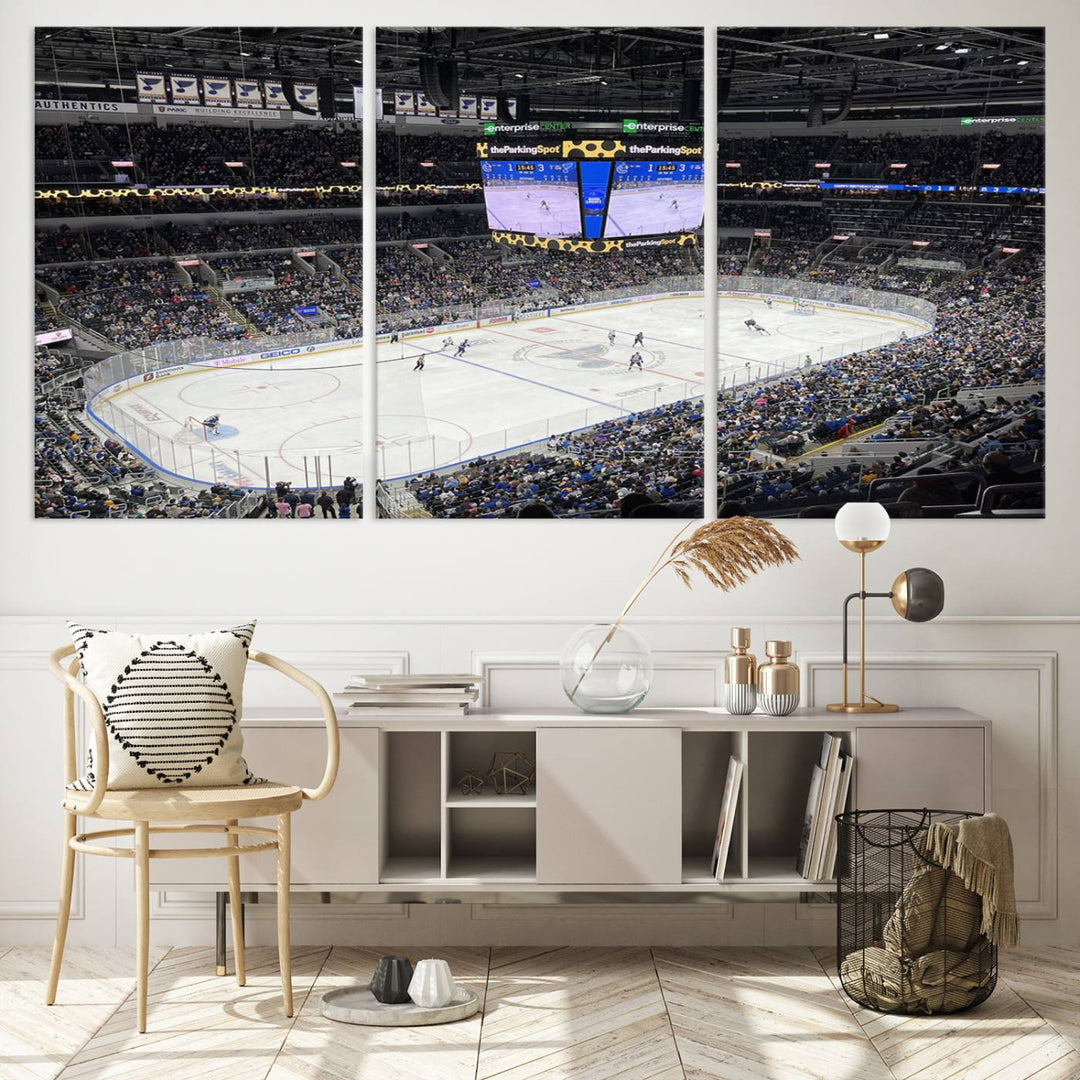 Enterprise Center Missouri St. Louis Blues Hockey Stadium Wall Art Canvas Print