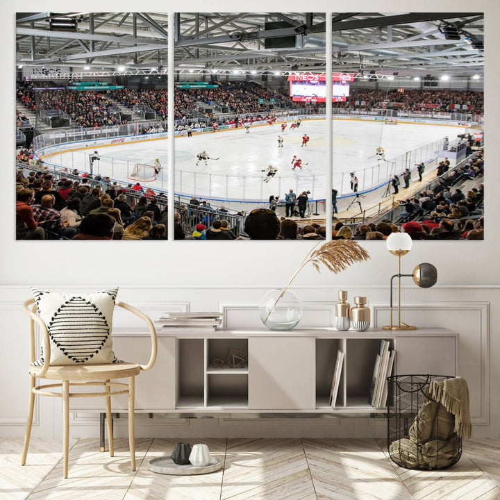 Lausanne Arena Ice Hockey Stadium Wall Art Canvas Print