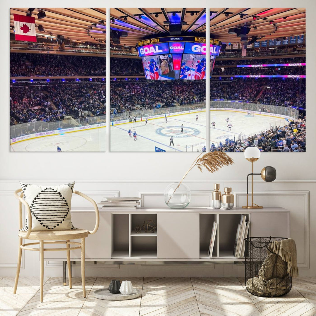 Madison New York Rangers Hockey Stadium Wall Art Canvas Print