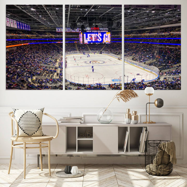 UBS Arena Elmont New York Islanders Ice Hockey Wall Art Canvas Print