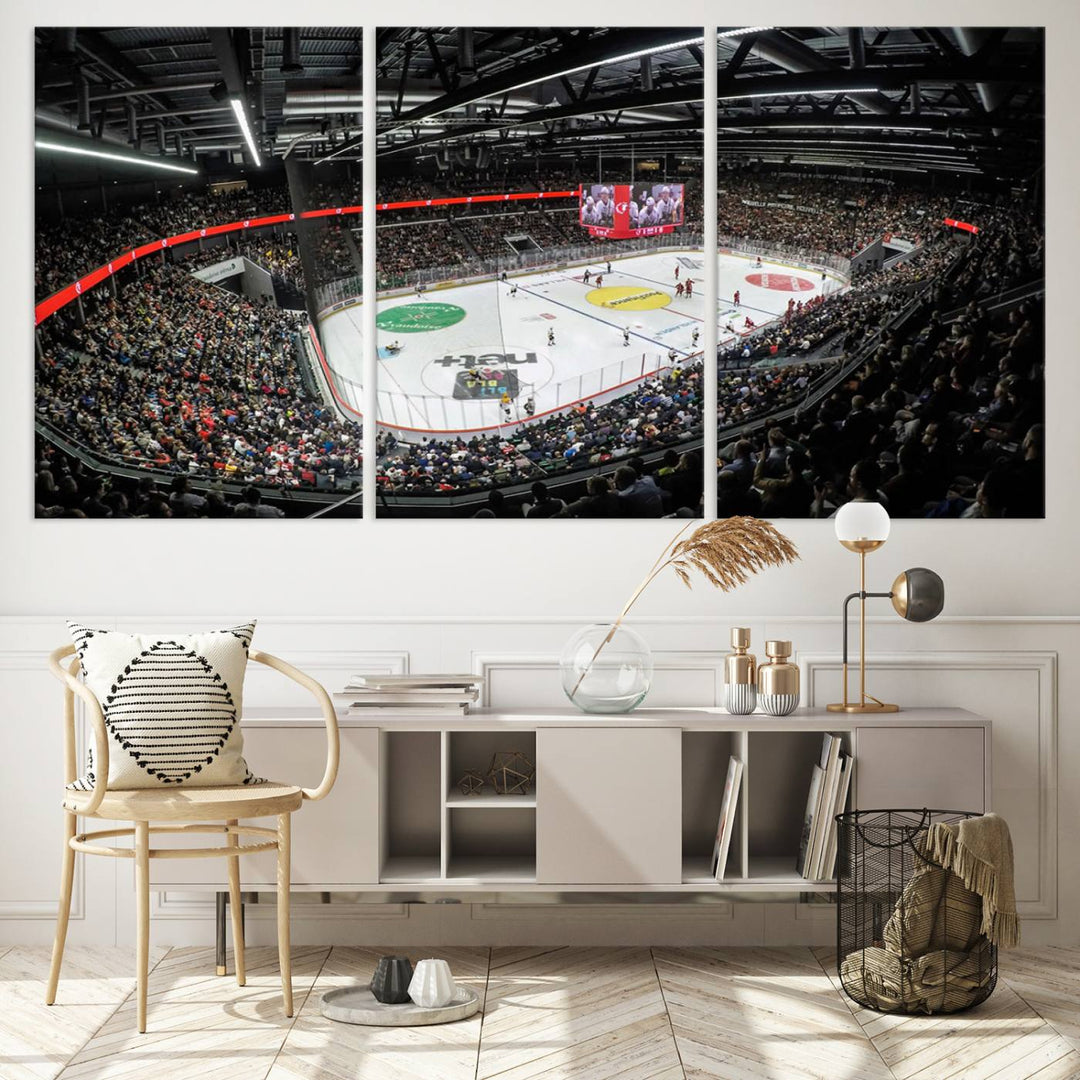 Vaudoise Lausanne Ice Hockey Arena Stadium Wall Art Canvas Print