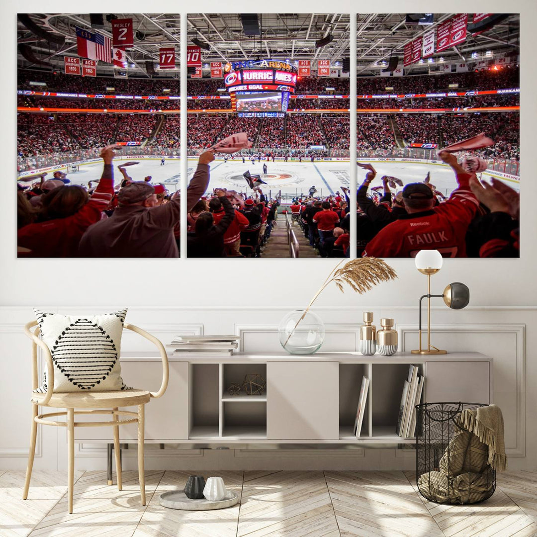 Carolina Hurricanes Ice Hockey Stadium Wall Art Canvas Print