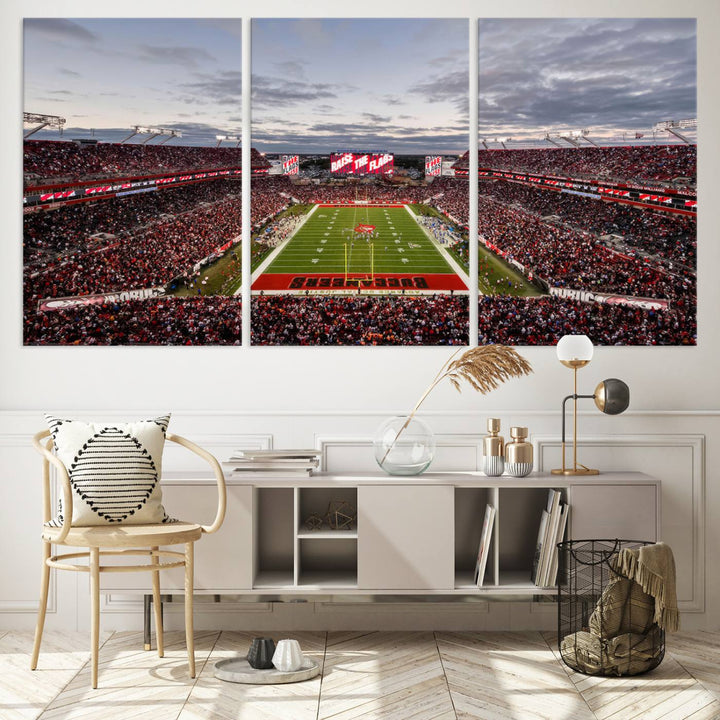 Florida Tampa Raymond James Stadium Wall Art Canvas Print - NFL Football Stadium Print