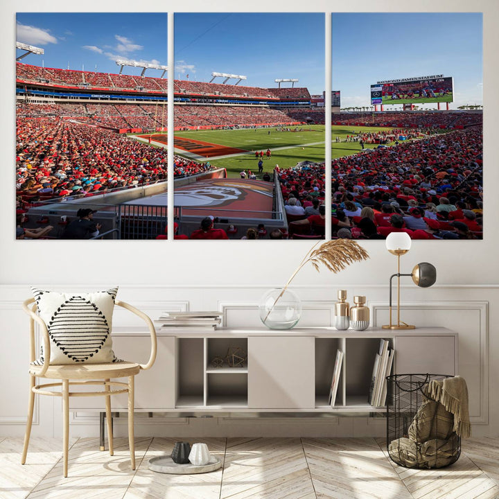 Florida Tampa Raymond James Stadium Wall Art Canvas Print - NFL Football Stadium Print