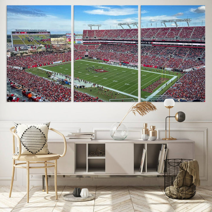 Florida Tampa Raymond James Stadium Wall Art Canvas Print - NFL Football Stadium Print