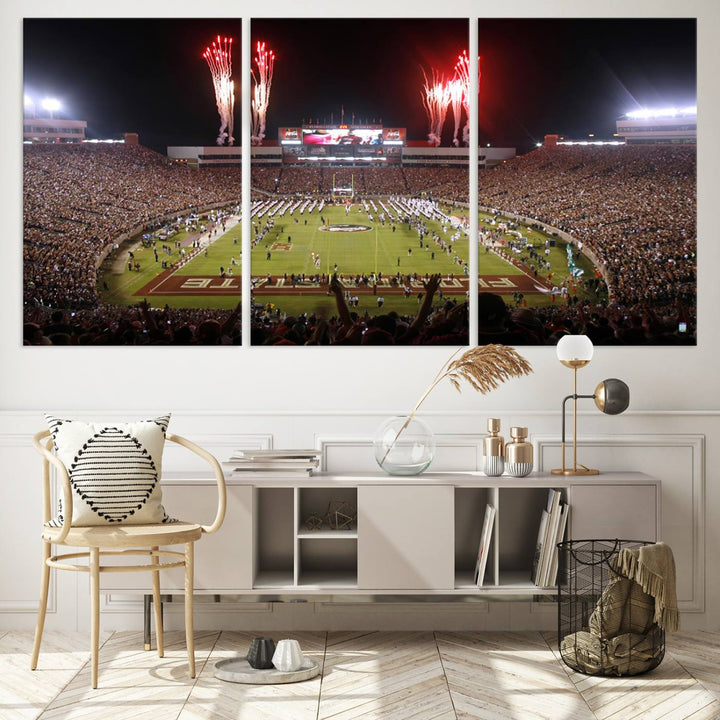 Florida State Seminoles Football Team Print - Tallahassee Doak Campbell Stadium Wall Art Canvas Print