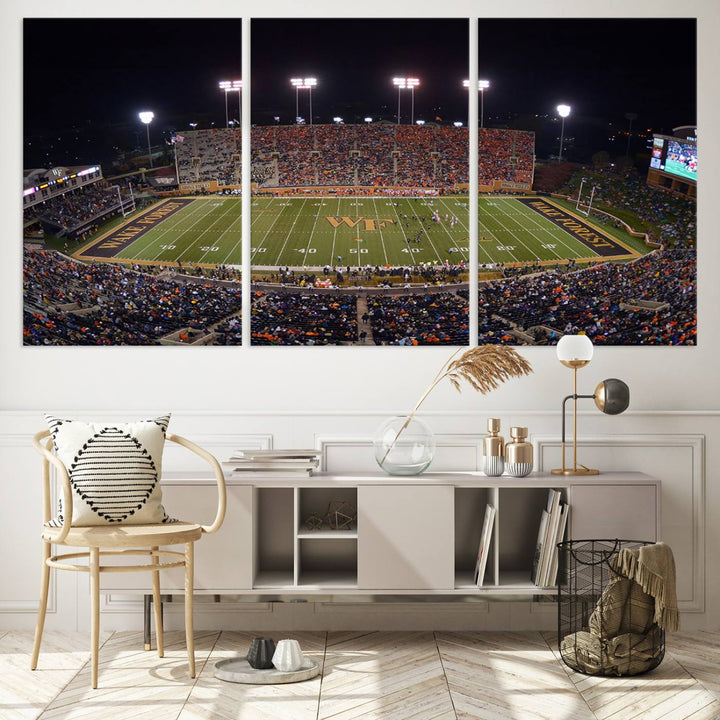 Demon Deacons Football Team Print - Winston-Salem Allegacy Federal Credit Union Stadium Wall Art Canvas Print