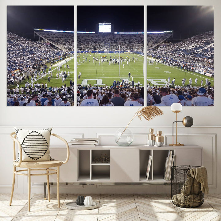 Brigham Young University Cougars Football Team Print - Provo LaVell Edwards Stadium Wall Art Canvas Print.