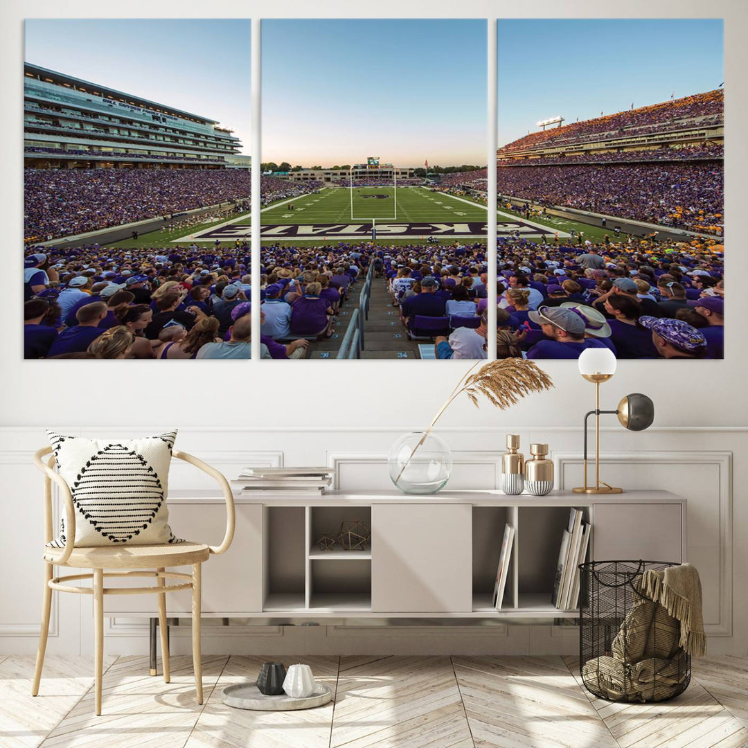 Kansas State University Wildcats Football Team Print - Manhattan Bill Snyder Family Football Stadium Wall Art Canvas Print