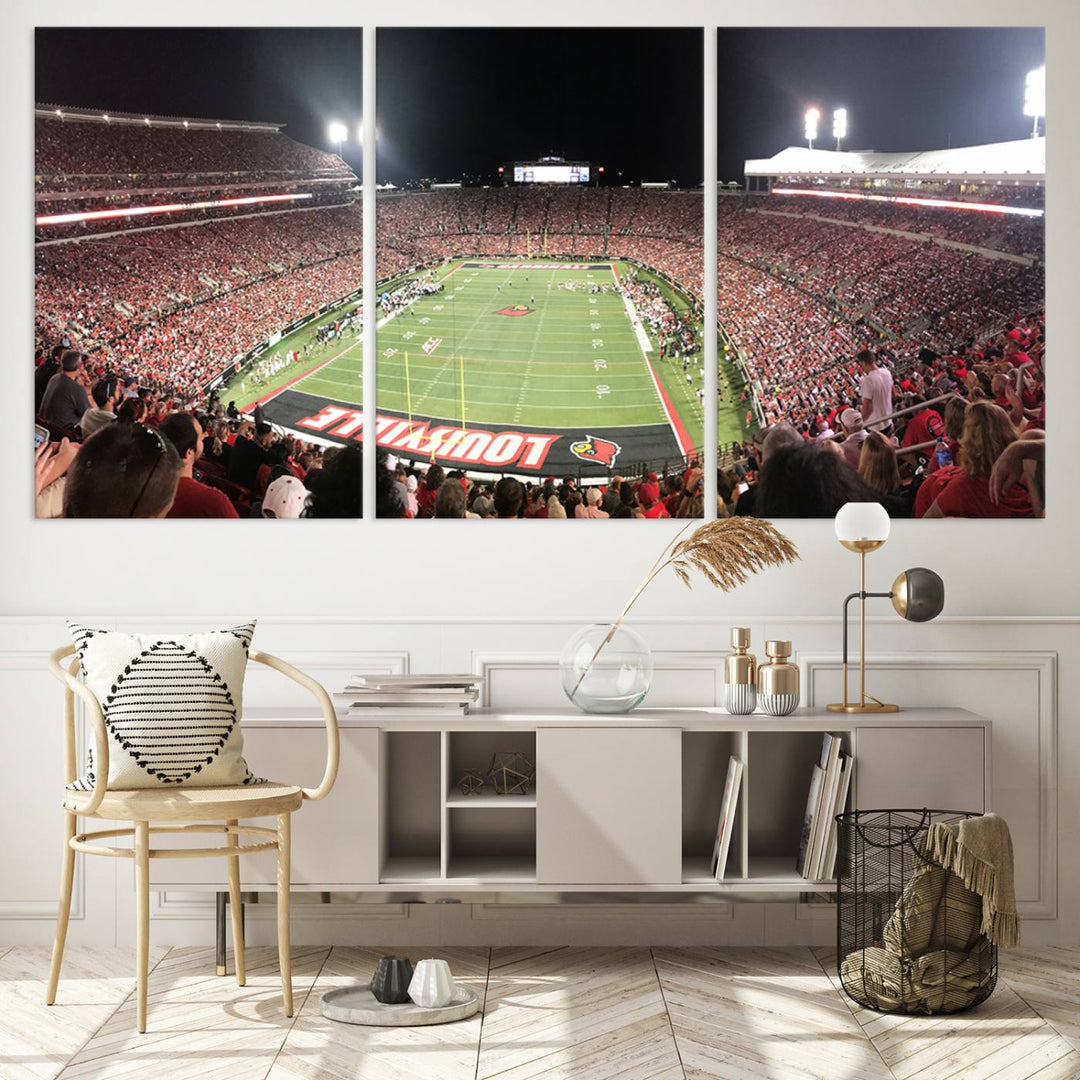 University of Louisville Cardinals Football Team Print - Louisville Cardinal Stadium Wall Art Canvas Print