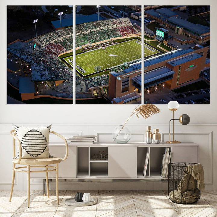 University of North Texas Mean Green Football Team Print - Denton DATCU Stadium Wall Art Canvas Print