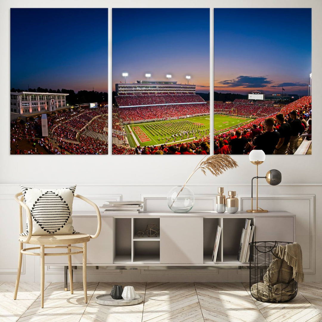 Wolfpack Football Team Print - Raleigh Carter-Finley Stadium Wall Art Canvas Print