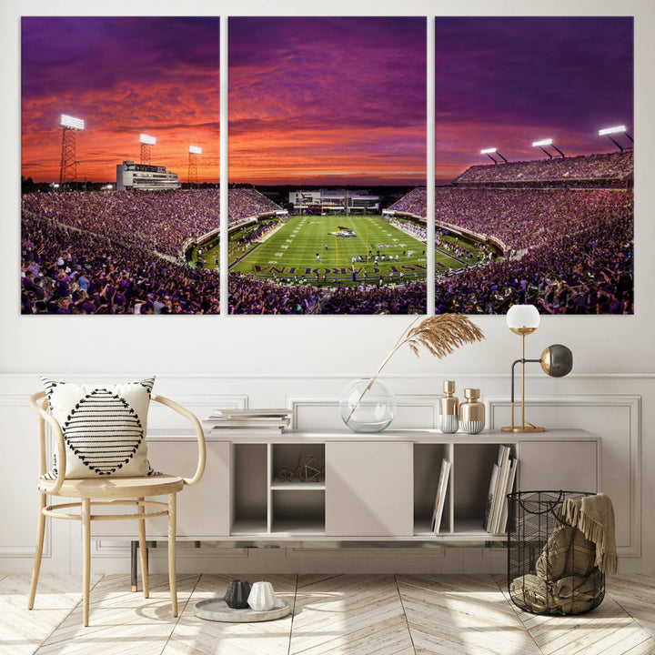 East Carolina University Pirates Football Team Print - Greenville Dowdy-Ficklen Stadium Wall Art Canvas Print