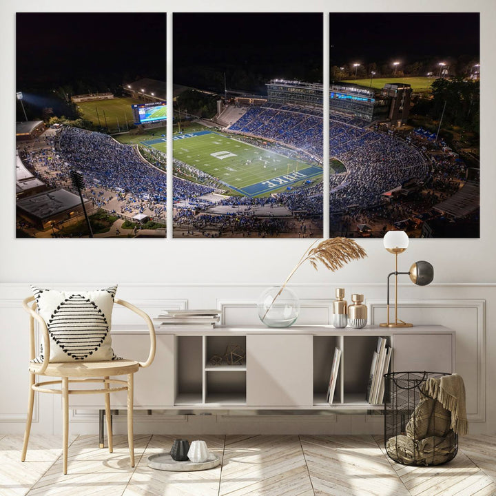 Duke University Blue Devils Football Team Print - Durham Wallace Wade Stadium Wall Art Canvas Print