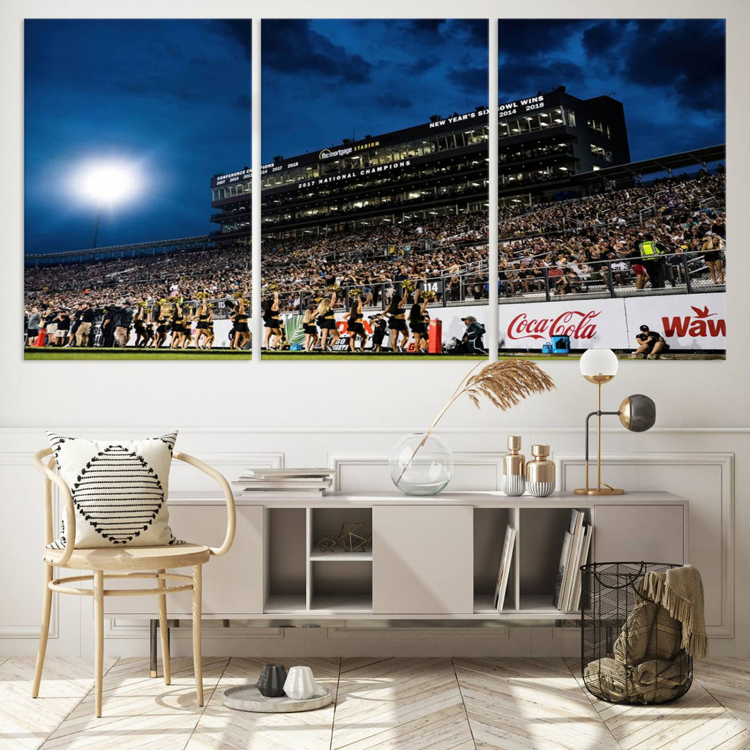 UCF Knights Football Team Print - Orlando FBC Mortgage Stadium Wall Art Canvas Print