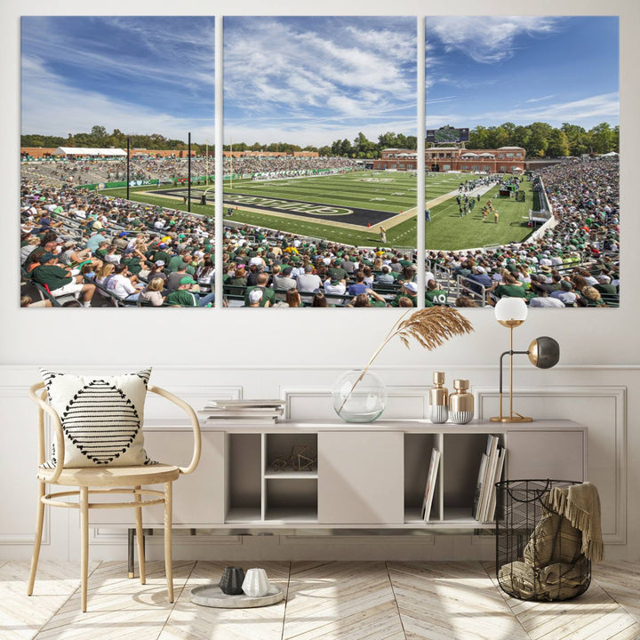 University of Charlotte 49ers Football Team Print - Charlotte Jerry Richardson Stadium Wall Art Canvas Print