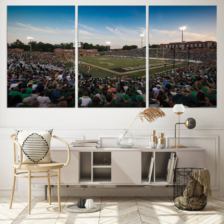 University of Charlotte 49ers Football Team Print - Charlotte Jerry Richardson Stadium Wall Art Canvas Print