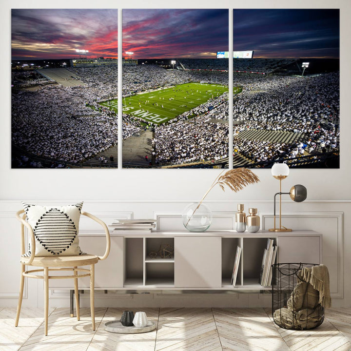 Penn State Nittany Lions Football Team Print - University Park Beaver Stadium Wall Art Canvas Print