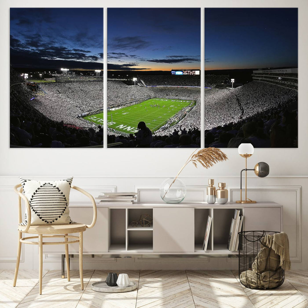 Penn State Nittany Lions Football Team Print - University Park Beaver Stadium Wall Art Canvas Print