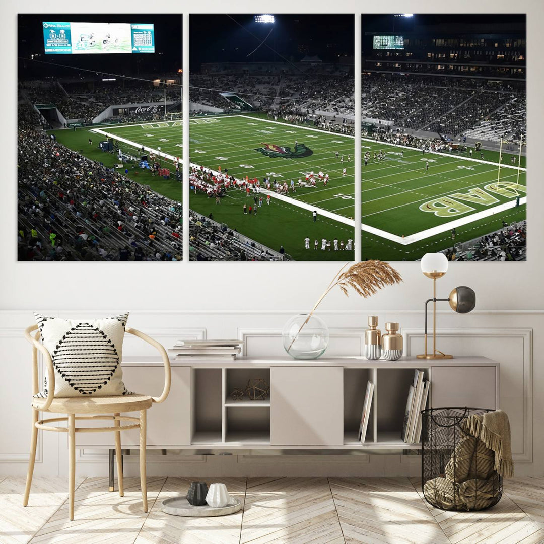 UAB Blazers Football Team Print - Birmingham Protective Stadium Wall Art Canvas Print