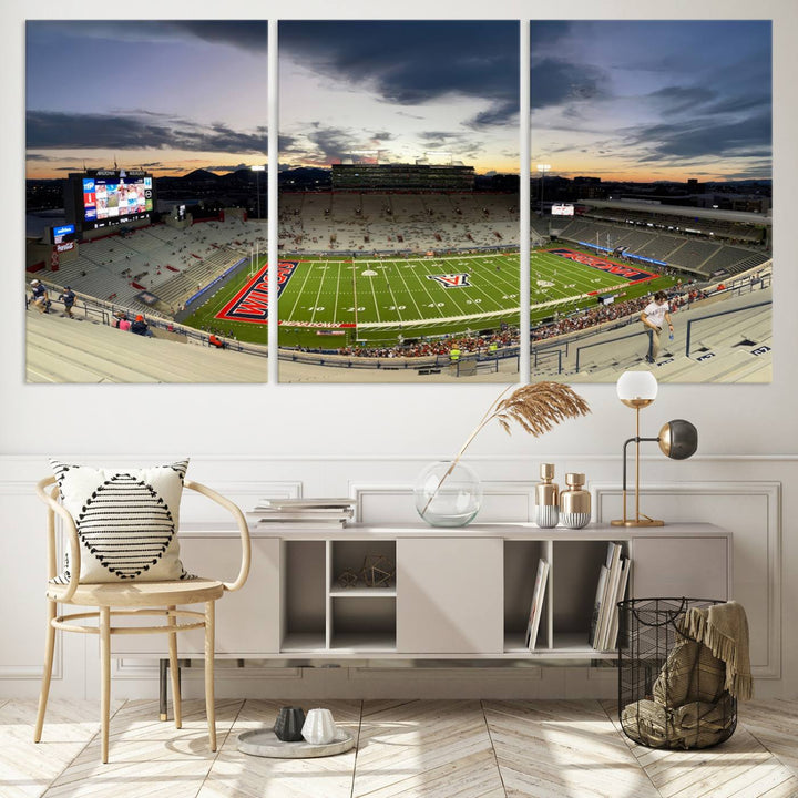 Arizona Wildcats Football Team Print - Tucson Arizona Stadium Wall Art Canvas Print