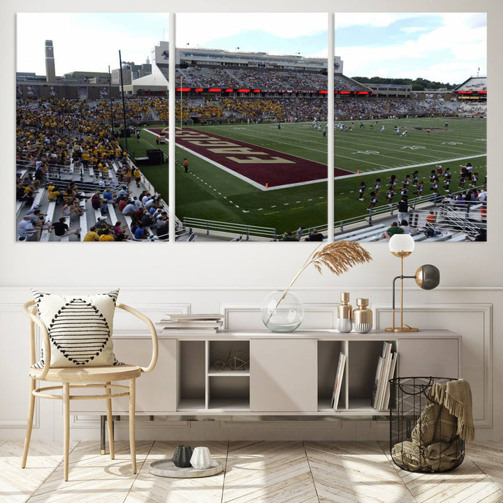 Boston College Eagles Football Team Print - Boston Alumni Stadium Wall Art Canvas Print