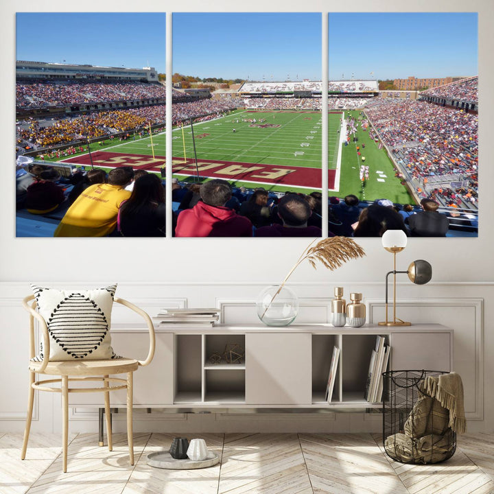 Boston College Eagles Football Team Print - Boston Alumni Stadium Wall Art Canvas Print