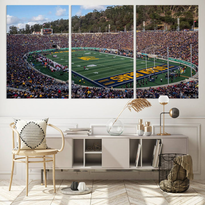 University of California Golden Bears Football Team Print - Berkeley California Memorial Stadium Wall Art Canvas Print