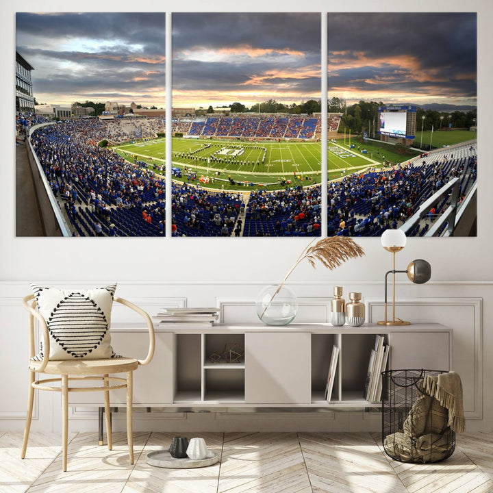 Duke University Blue Devils Football Team Print - Durham Wallace Wade Stadium Wall Art Canvas Print