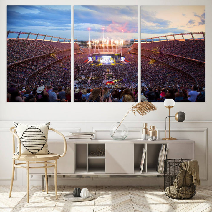 Denver Broncos Football Team Print - Empower Field at Mile High Stadium Wall Art Canvas Print