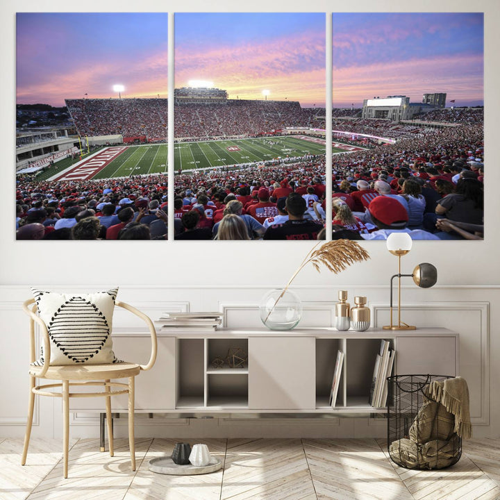 Indiana University Hoosiers Football Team Print - Bloomington Memorial Stadium Wall Art Canvas Print