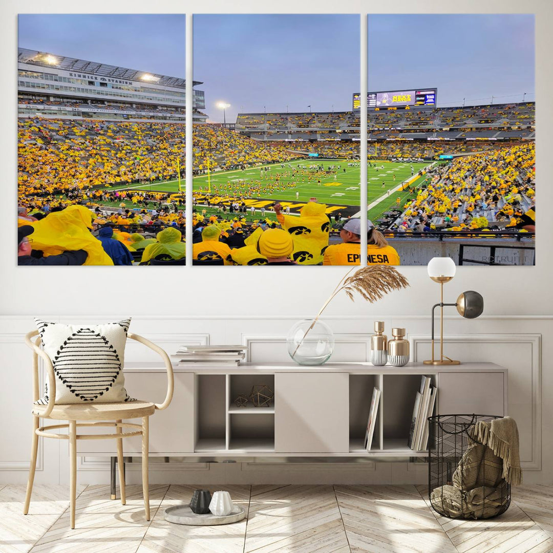 Iowa University Hawkeyes Football Team Print - Iowa City Kinnick Stadium Wall Art Canvas Print