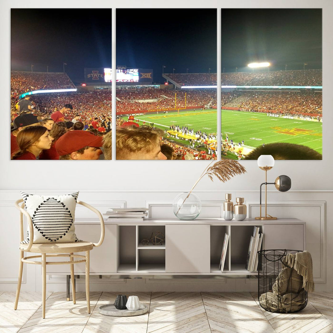 Iowa State University Cyclones Football Team Print - Jack Trice Stadium Ames Wall Art Canvas Print