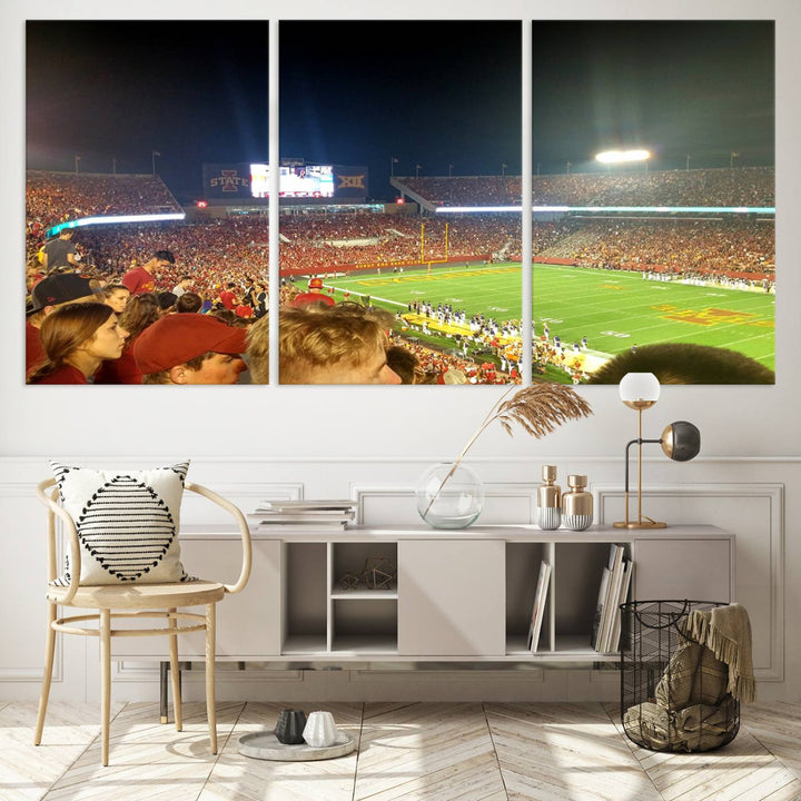 Iowa State University Cyclones Football Team Print - Jack Trice Stadium Ames Wall Art Canvas Print