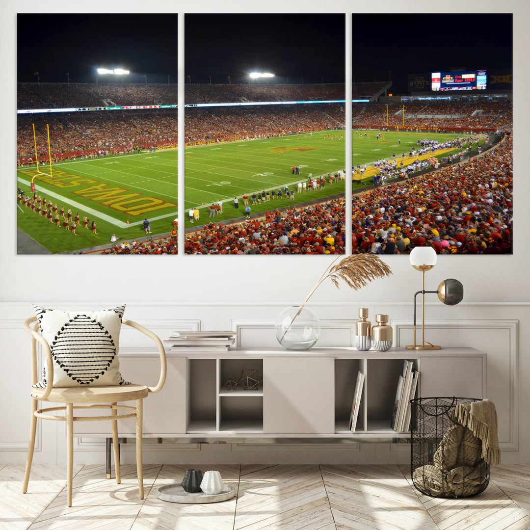 Iowa State University Cyclones Football Team Print - Ames Jack Trice Stadium Wall Art Canvas Print